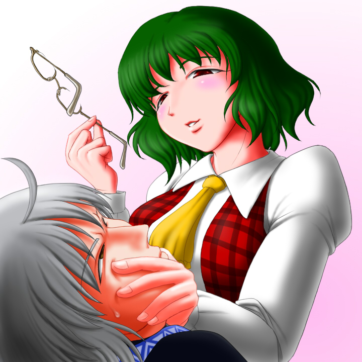 kazami yuuka and morichika rinnosuke (touhou) drawn by yoshio_(yoshiwo0221)