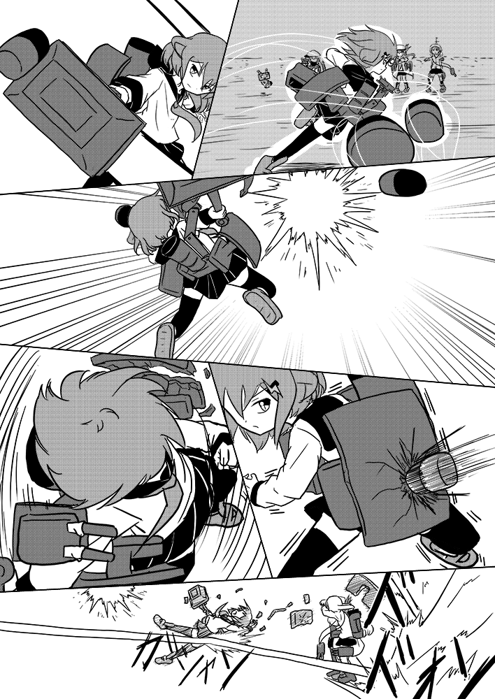 hibiki, inazuma, ikazuchi, rensouhou-chan, shirayuki, and 1 more (kantai collection) drawn by meitoro