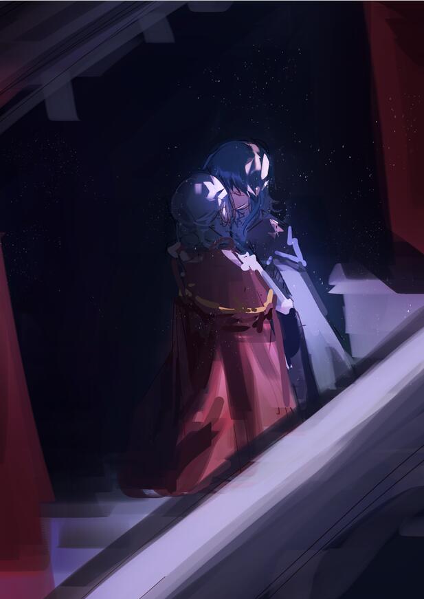 female byleth and edelgard von hresvelg (fire emblem and 1 more) drawn by mo_(ine_mao)