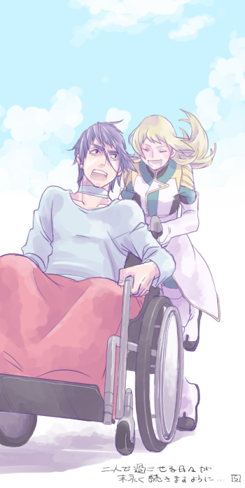 gaelio bauduin and julietta juris (gundam and 1 more) drawn by rakusuke