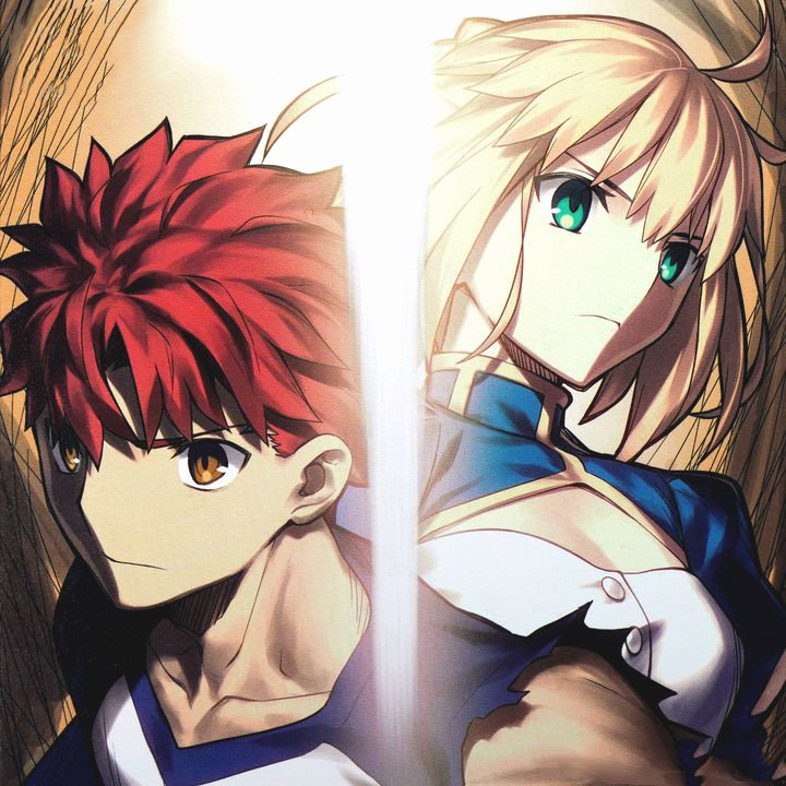 artoria pendragon, saber, and emiya shirou (fate and 1 more) drawn by takeuchi_takashi