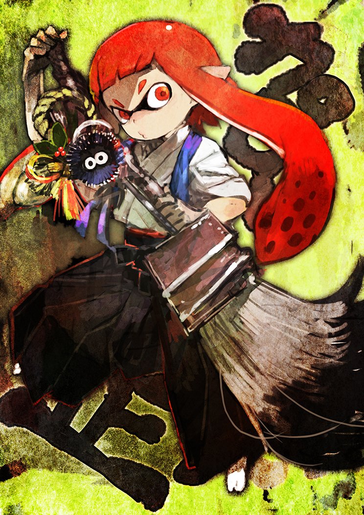 inkling player character and inkling girl (splatoon and 1 more) drawn by toi8