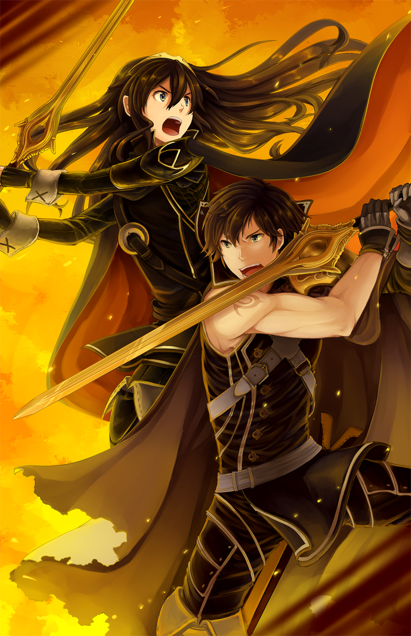 lucina and chrom (fire emblem and 1 more) drawn by pokey