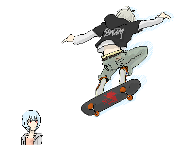 ayanami rei and nagisa kaworu (neon genesis evangelion) drawn by lrk