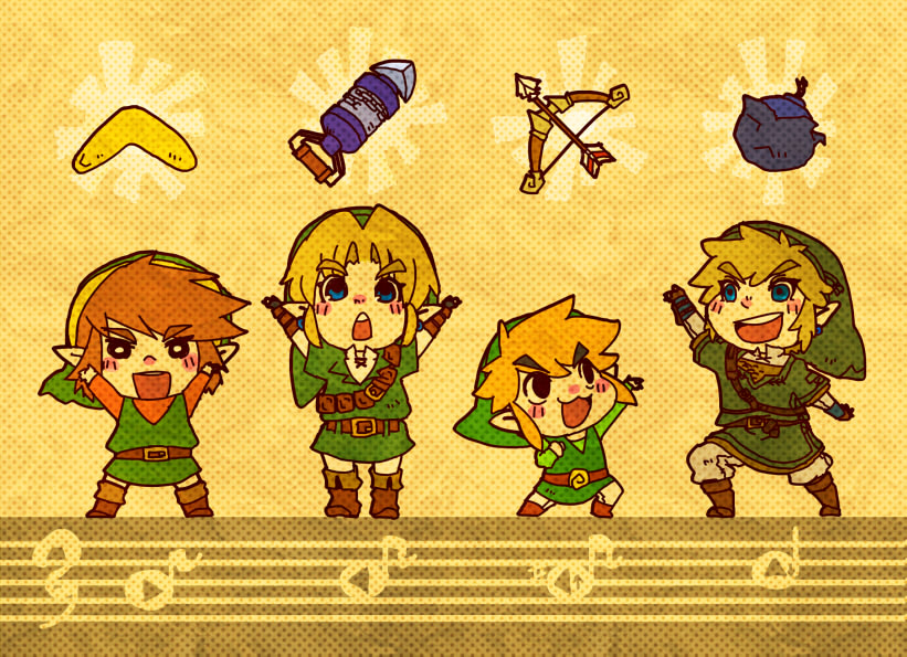link and toon link (the legend of zelda and 4 more) drawn by motimamire