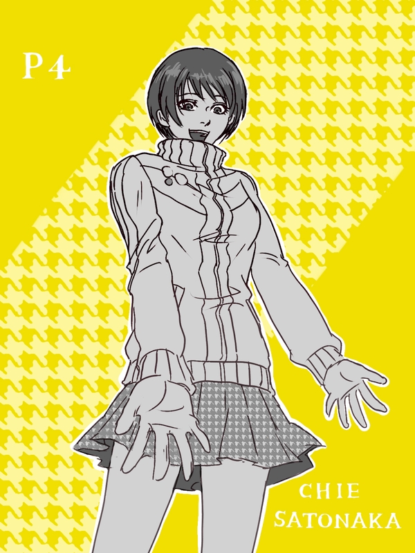 satonaka chie (persona and 1 more) drawn by asahijima
