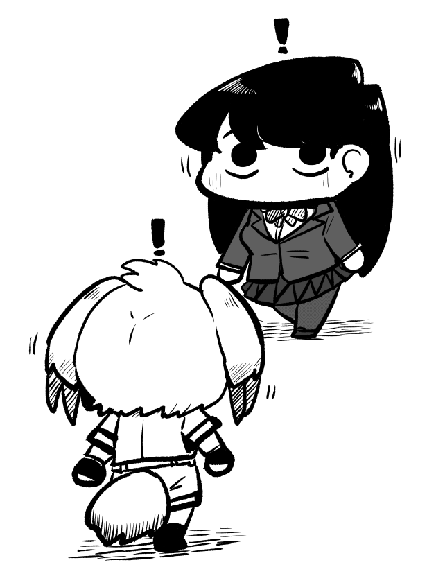 komi shouko and shoebill (kemono friends and 1 more) drawn by john_(a2556349)
