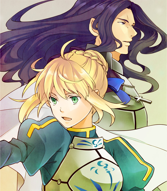artoria pendragon, saber, and lancelot (fate and 1 more) drawn by passo0102