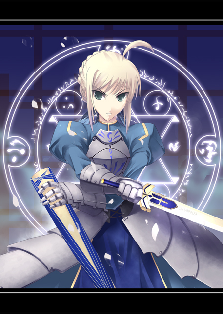 artoria pendragon and saber (fate and 1 more) drawn by satomi_(black_scarecrow)
