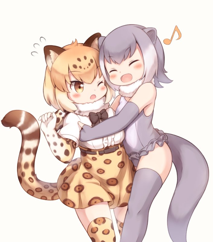 jaguar and small-clawed otter (kemono friends) drawn by matsuu_(akiomoi)