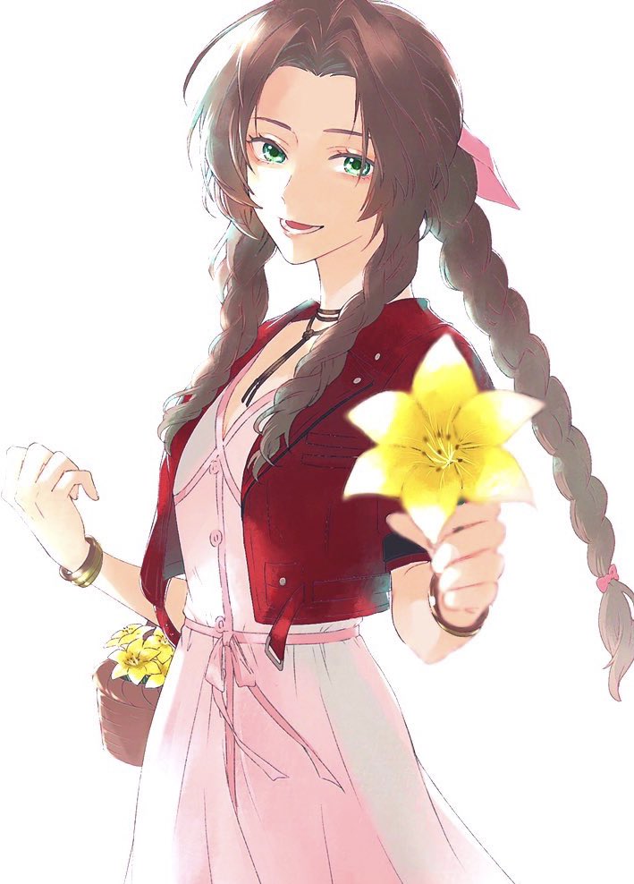 aerith gainsborough (final fantasy and 2 more) drawn by 3wa_tari