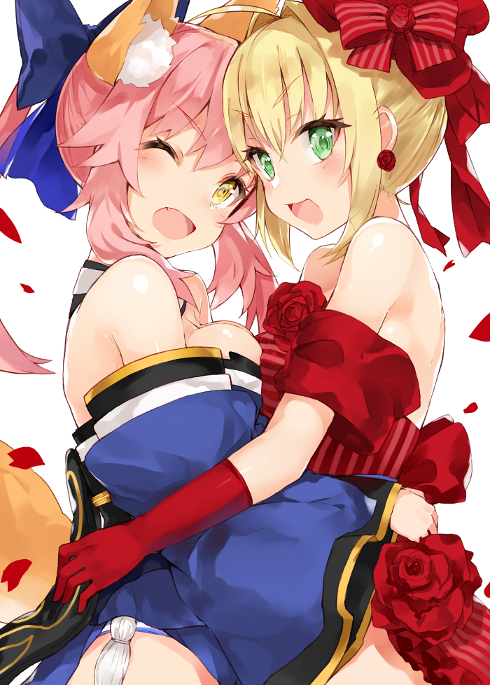 tamamo, nero claudius, and tamamo no mae (fate and 1 more) drawn by kou_mashiro