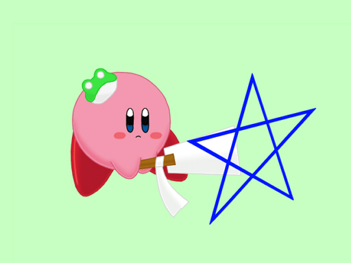 kochiya sanae and kirby (touhou and 1 more)
