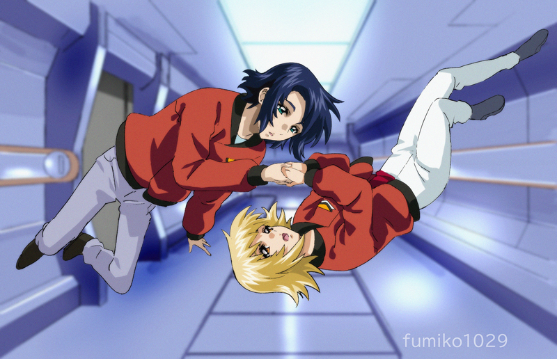 cagalli yula athha and athrun zala (gundam and 1 more) drawn by fumiko_(mesushi)
