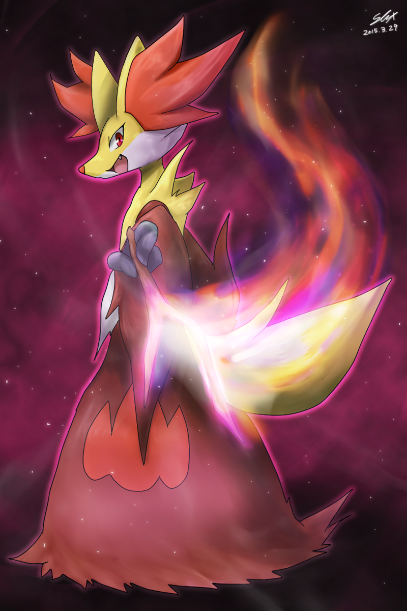 delphox (pokemon) drawn by shuu_come