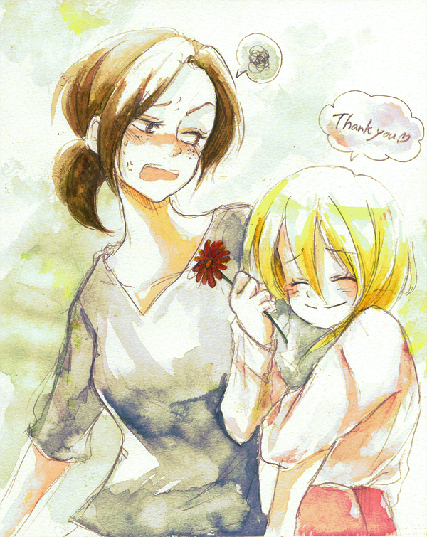 krista lenz and ymir (shingeki no kyojin) drawn by aoaoaoaoiao