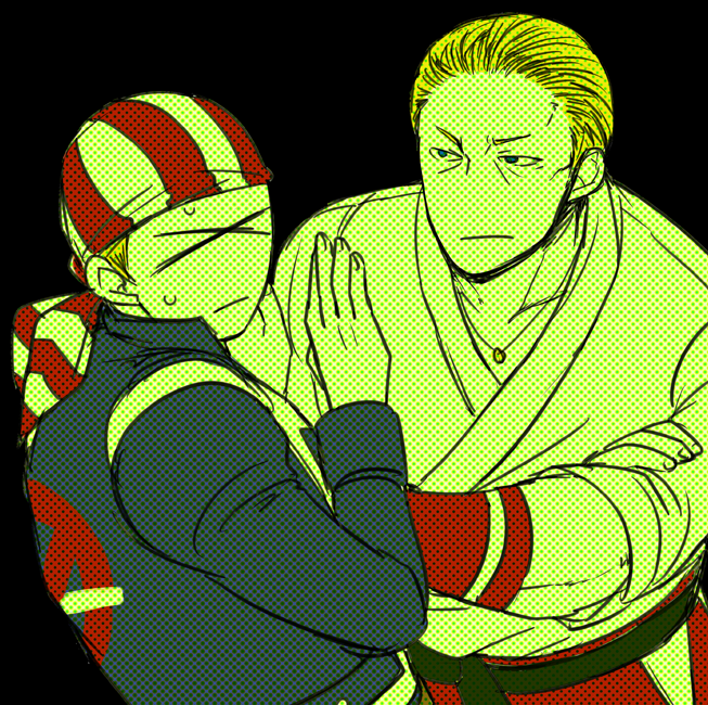 billy kane and geese howard (the king of fighters and 1 more) drawn by yk_(waikeee)