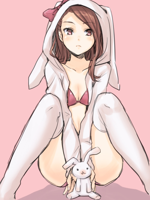 minase iori and usa-chan (idolmaster) drawn by courreges_ace