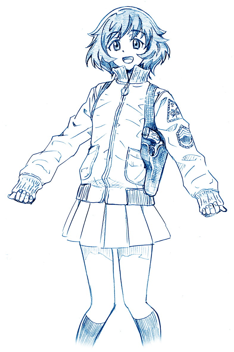 akiyama yukari (girls und panzer) drawn by bbb_(friskuser)