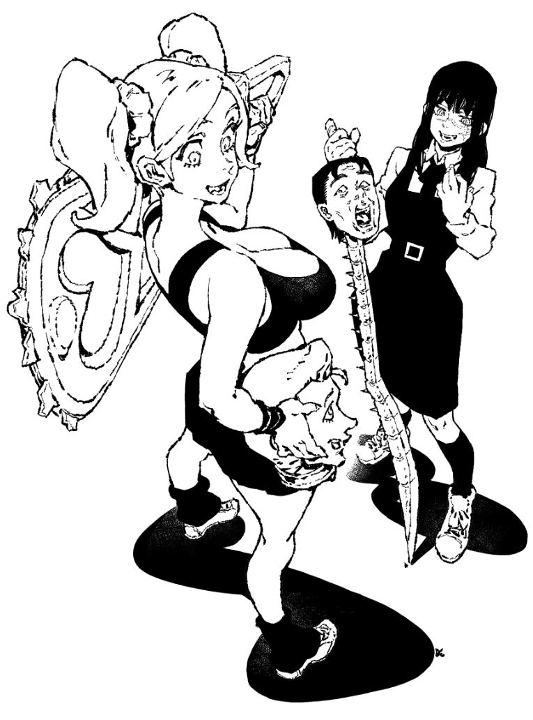 yoru, juliet starling, tanaka, and nick carlyle (chainsaw man and 1 more) drawn by ireading
