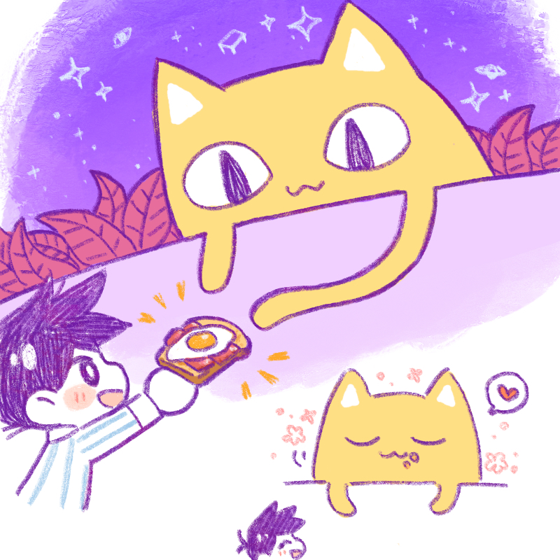 hero and big yellow cat (omori) drawn by sun_iiinu