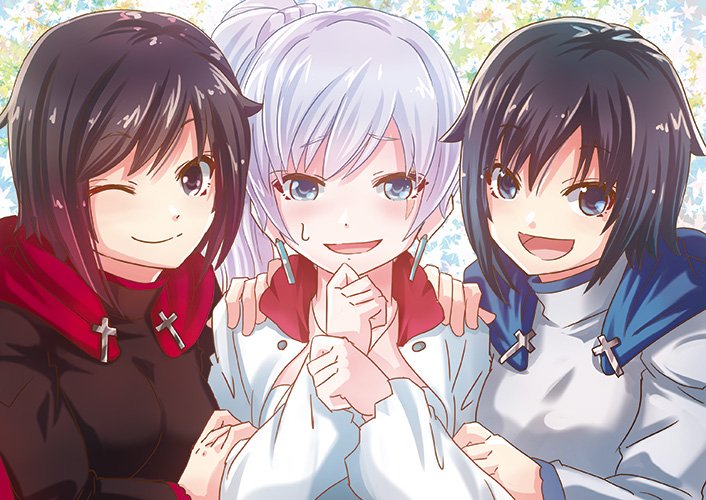 ruby rose and weiss schnee (blazblue and 2 more) drawn by moai_(moai_world)