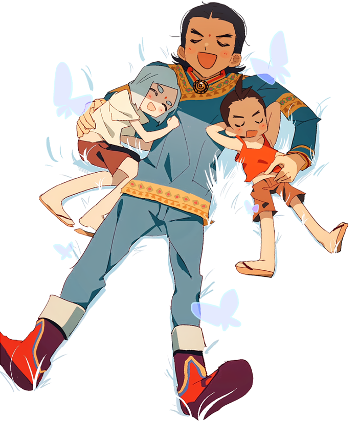 apollo justice, nahyuta sahdmadhi, and dhurke sahdmadhi (ace attorney and 1 more) drawn by grgrton