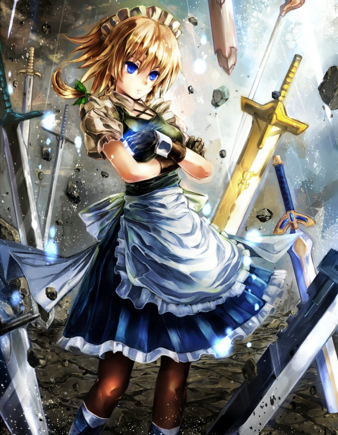 izayoi sakuya and gloria (touhou and 1 more) drawn by kuro_kichi