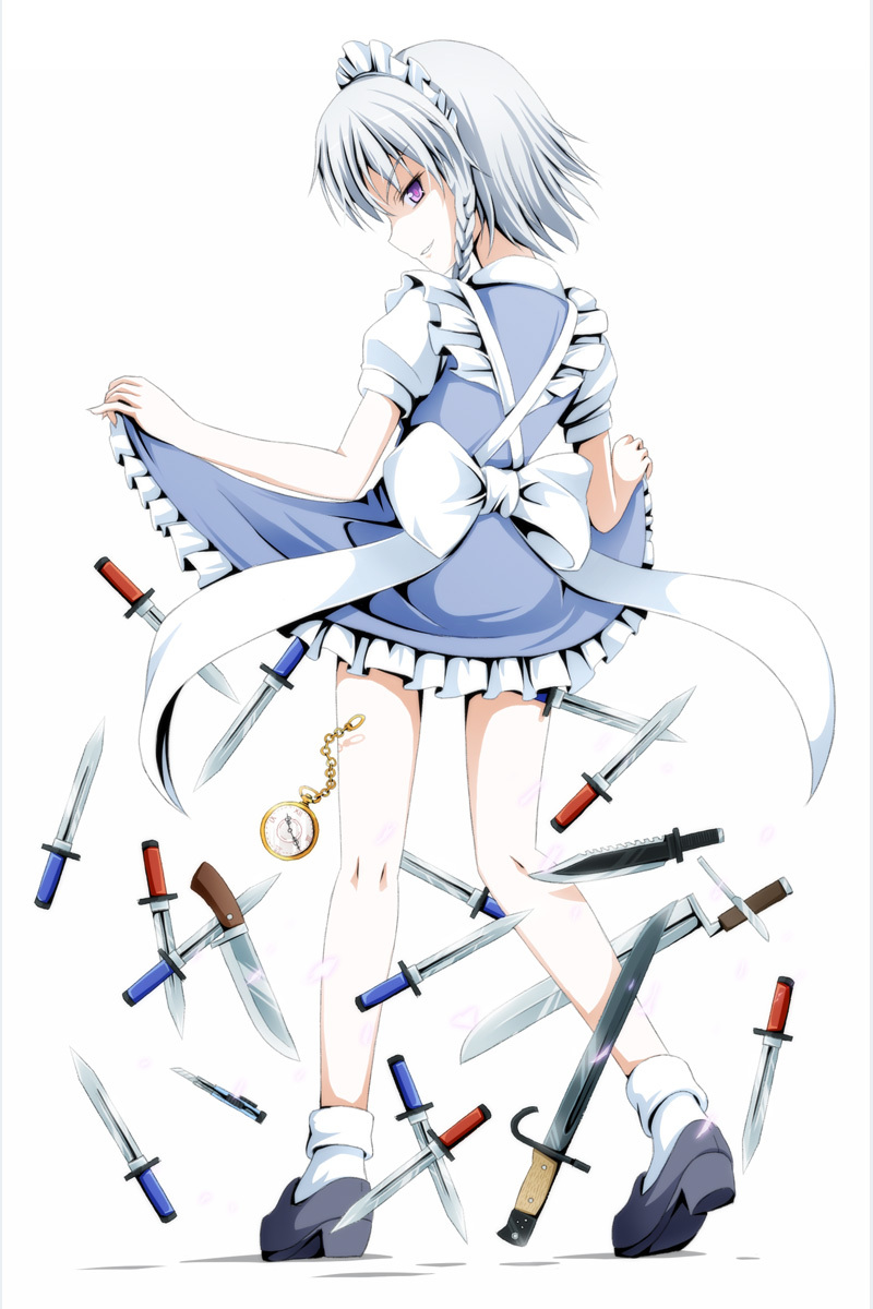 izayoi sakuya (touhou and 2 more) drawn by tri