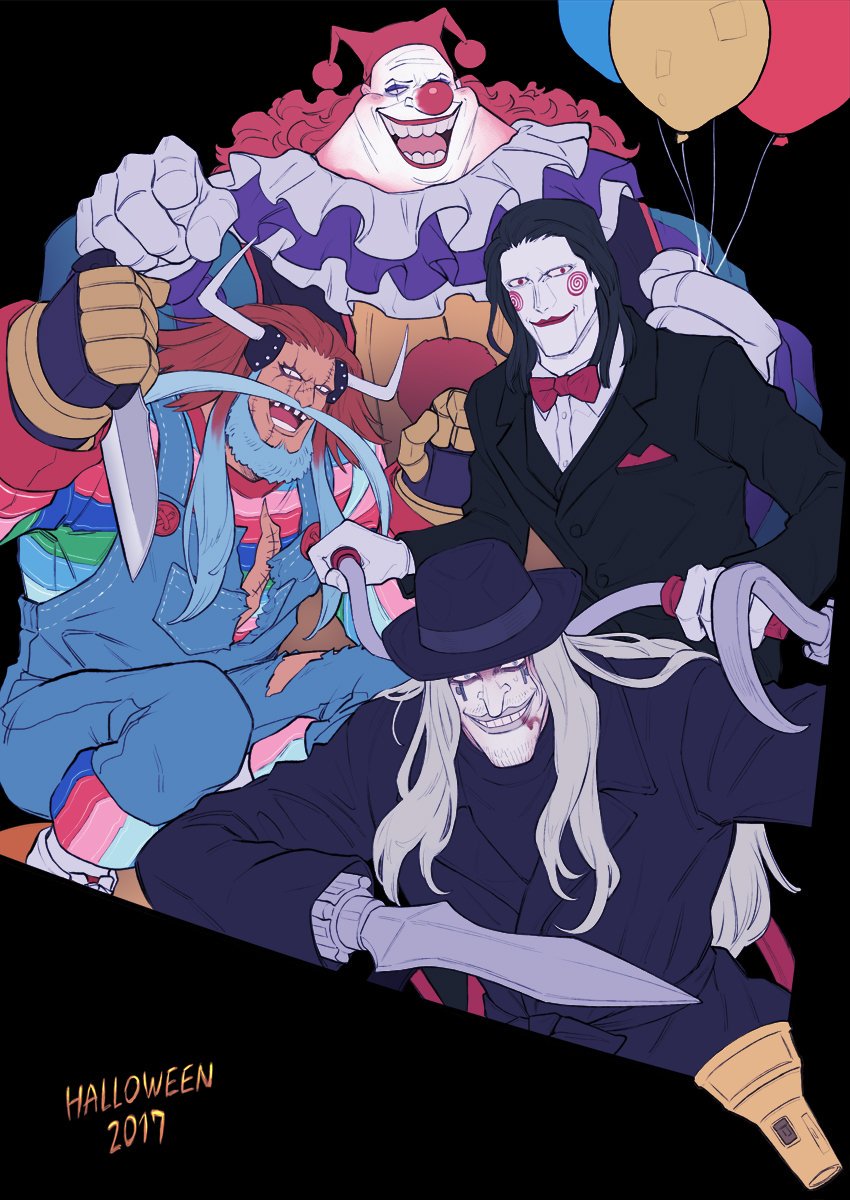 pennywise, chucky, jigsaw, avalo pizarro, lafitte, and 3 more (one piece and 4 more) drawn by youkan_(tako)
