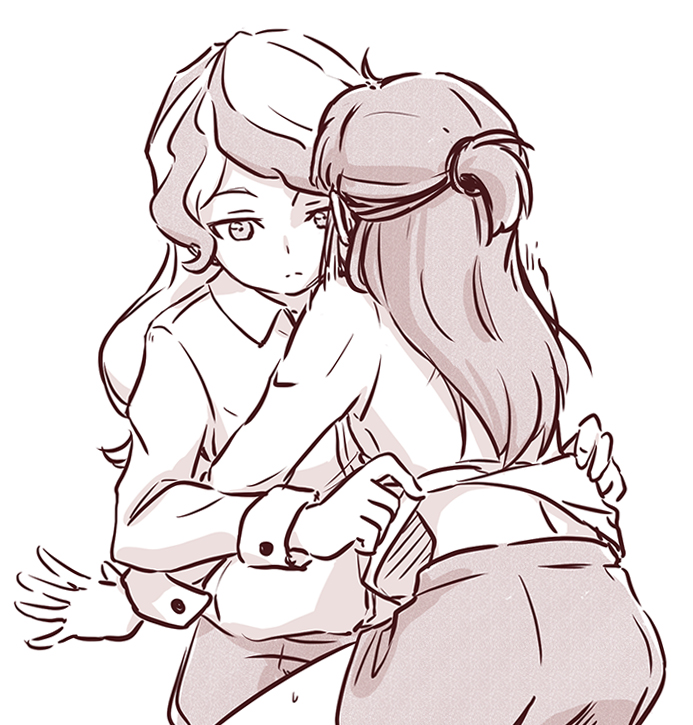 kagari atsuko and diana cavendish (little witch academia) drawn by tonton_(mathcaca24)