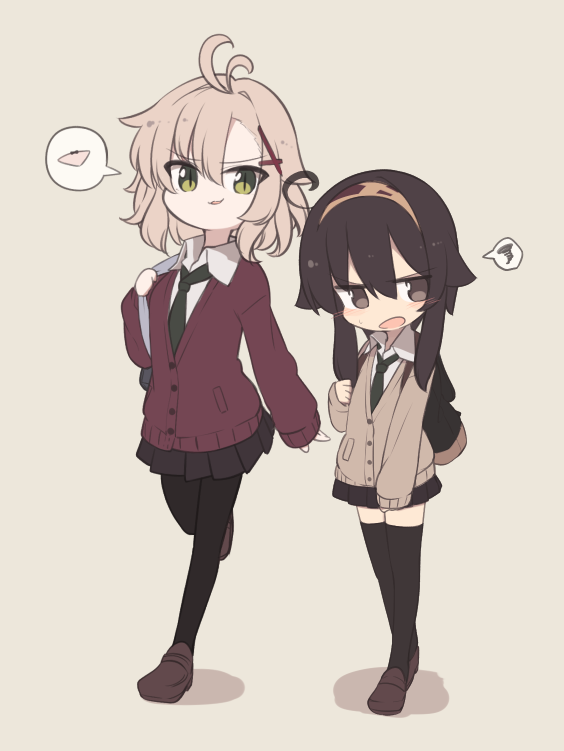 shikibe ayaka and nekomiya ryuu (original) drawn by natsuki_teru
