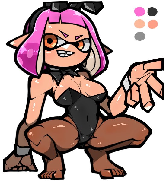 inkling player character and inkling girl (splatoon) drawn by name_omoitukan2