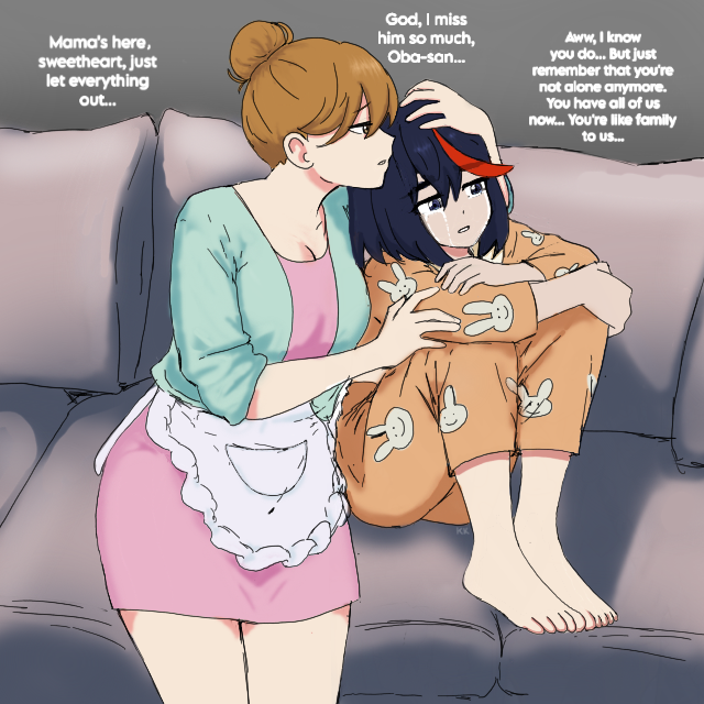 matoi ryuuko and mankanshoku sukuyo (kill la kill) drawn by karinakamichi
