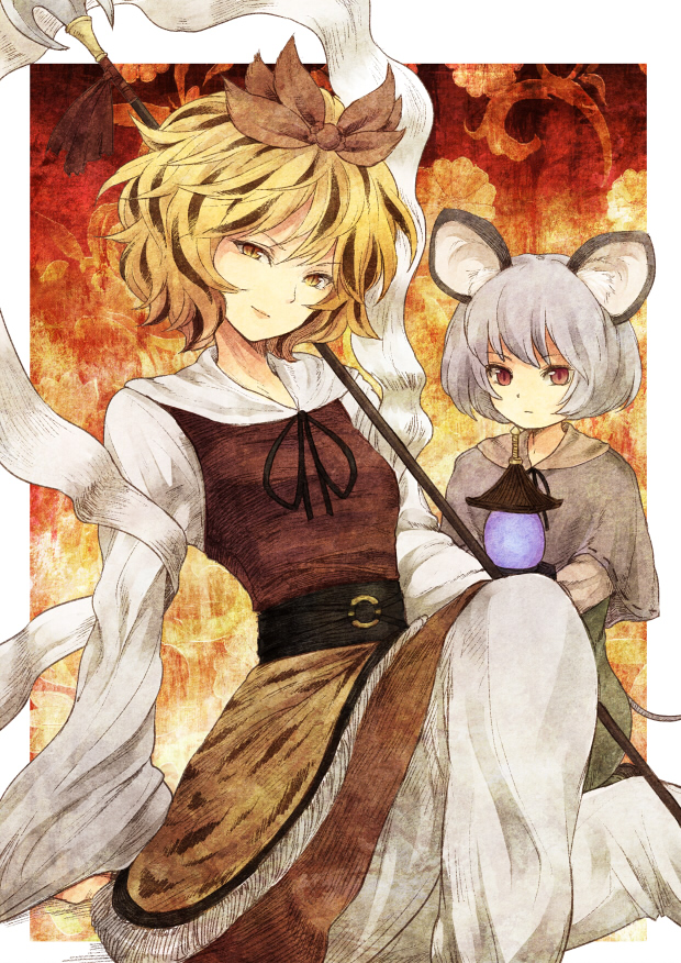 nazrin and toramaru shou (touhou) drawn by urin