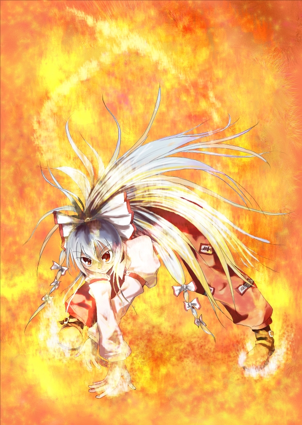 fujiwara no mokou (touhou) drawn by nekomori_don