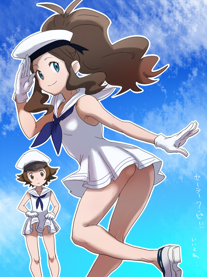 hilda and hilbert (pokemon and 1 more) drawn by @@@_(eckzahn)