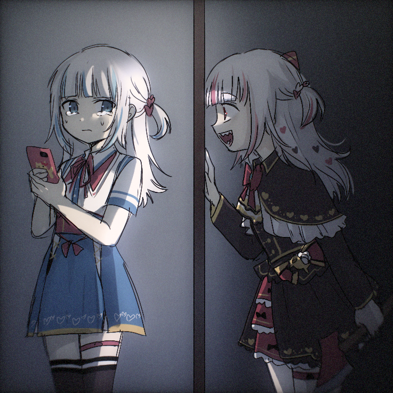 gawr gura, akai haato, and haaton (hololive and 2 more) drawn by himuhino