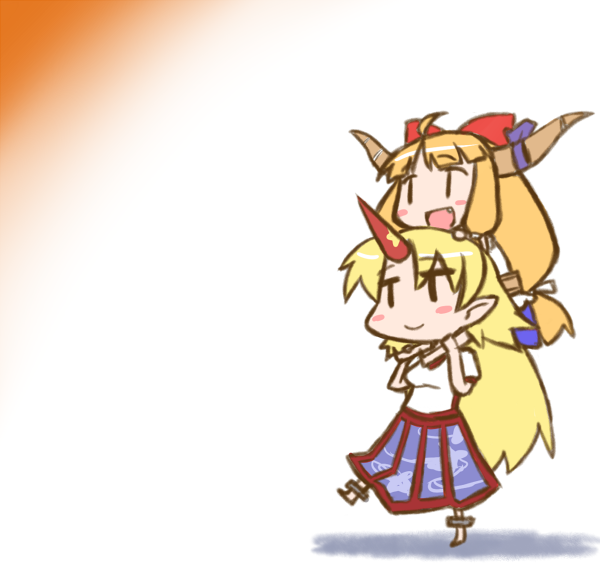 ibuki suika and hoshiguma yuugi (touhou) drawn by nekoyama