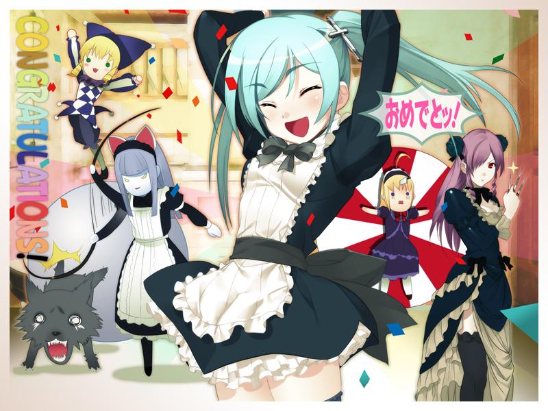 anna, lunaria, perla, and cornalina (gekkou no carnevale) drawn by oosaki_shin'ya