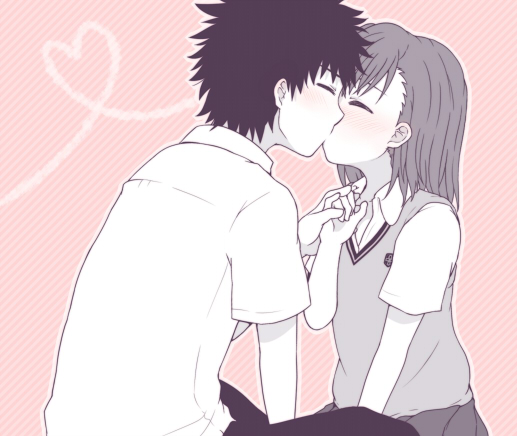 misaka mikoto and kamijou touma (toaru majutsu no index and 1 more) drawn by nae_(rno)