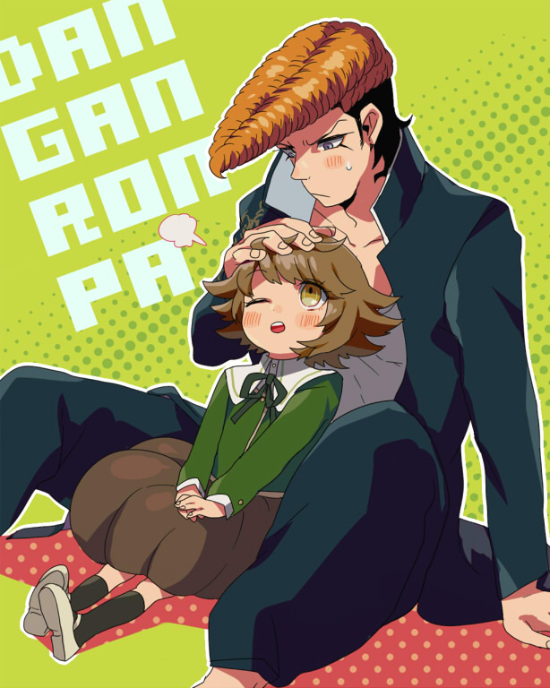 fujisaki chihiro and owada mondo (danganronpa and 1 more) drawn by shinonoko_(tubamecider)