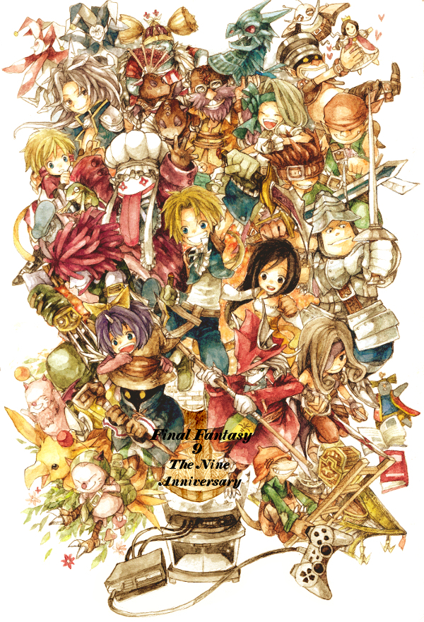 moogle, zidane tribal, garnet til alexandros xvii, vivi ornitier, eiko carol, and 19 more (final fantasy and 1 more) drawn by ina_(gonsora)