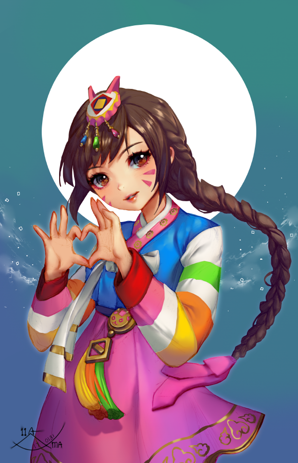 d.va and palanquin d.va (overwatch and 1 more) drawn by 11ama