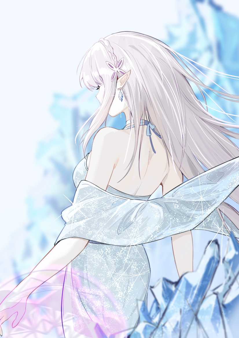 emilia (re:zero kara hajimeru isekai seikatsu) drawn by hakugyokurou_no_oojou-sama