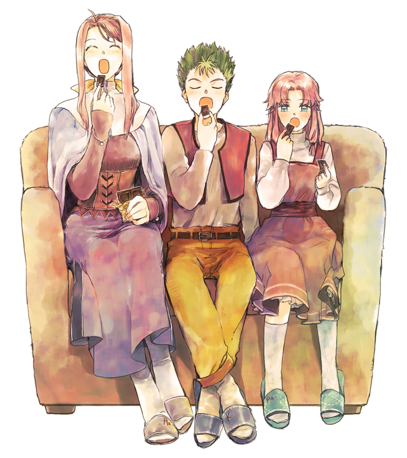 kevin graham, ries argent, and rufina argent (eiyuu densetsu and 1 more) drawn by gaha_(charat08)