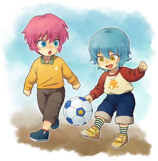 kirino ranmaru and kariya masaki (inazuma eleven and 1 more) drawn by riho