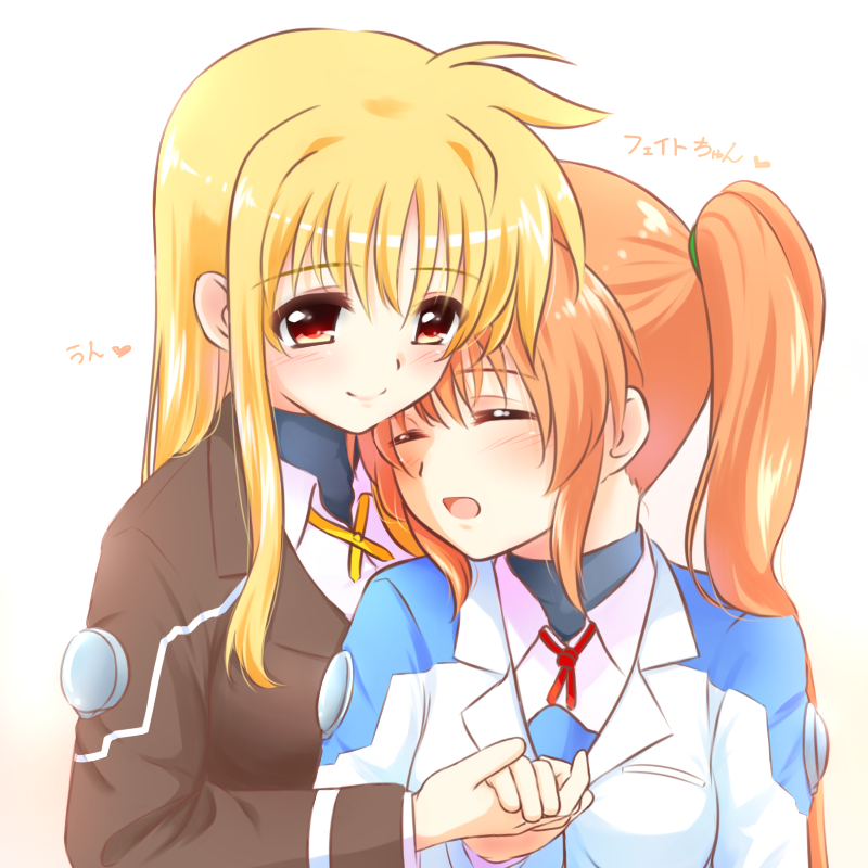 fate testarossa and takamachi nanoha (lyrical nanoha and 1 more) drawn by kerorokjy