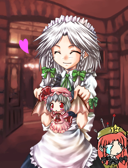 remilia scarlet, izayoi sakuya, and hong meiling (touhou) drawn by aozora_market