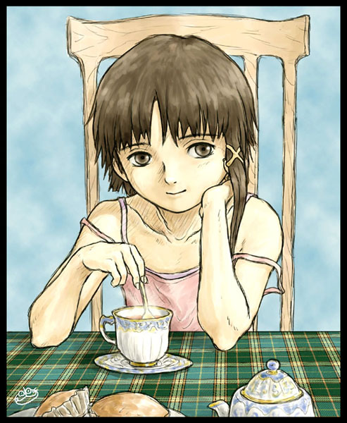 iwakura lain (serial experiments lain) drawn by kobaneko
